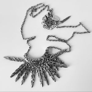 Lia Sophia Featherstone Silver Tone Bib Necklace
